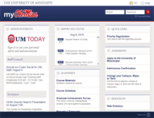 Tablet Screenshot of my.olemiss.edu