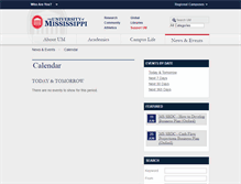 Tablet Screenshot of events.olemiss.edu